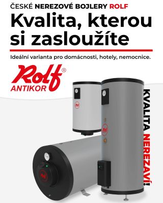 ROLF ANTIKOR – české nerezové bojlery bez kompromisů Na rozdíl od běžných bojlerů jsou ROLF ANTIKOR vyrobeny z prvotřídní...