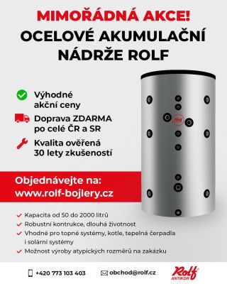 Podzimní akce ROLF! 🍂 Získejte ocelové akumulační nádrže ROLF za AKČNÍ ceny! ✔ Masivní konstrukce bez kompromisů ✔ Dlouhá...